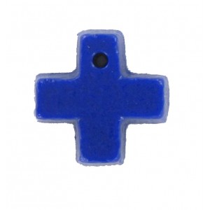 Pendentif croix lapis 15 mm