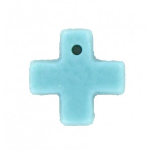 Pendentif croix turquoise 15 mm