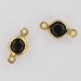 Channel with Swarovski stone, black 9x5 mm