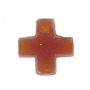 Pendentif croix cornaline 15 mm