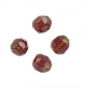 Faceted bead, ruby and topaz 14x12 mm