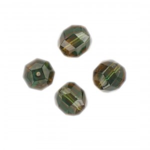 Faceted bead, topaz and emerald 14x12 mm