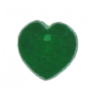 Heart pendant emerald 15 mm