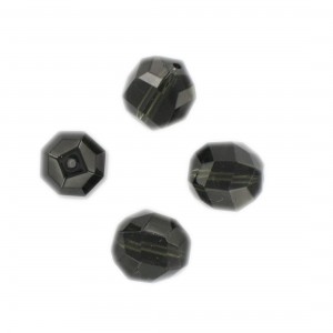 Faceted bead, black diamond 14x12 mm