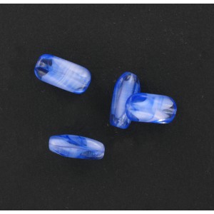 Long baroque bead, blue agate 16x8 mm