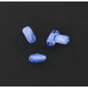 Long baroque bead, blue agate 12x6 mm