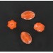 Olive cotelée bicolore, cristal et orange 15x10 mm