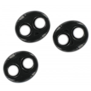  Oval flat trimming 2 holes, black 29x25 mm