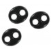 Motif ovale plat 2 trous, noir 29x25 mm
