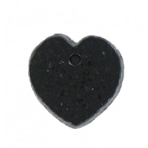 Heart pendant black 15 mm