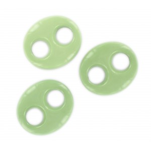  Oval flat trimming 2 holes, light green 29x25 mm