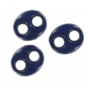  Oval flat trimming 2 holes, lapis 29x25 mm