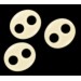 Oval flat trimming 2 holes, ivory 29x25 mm