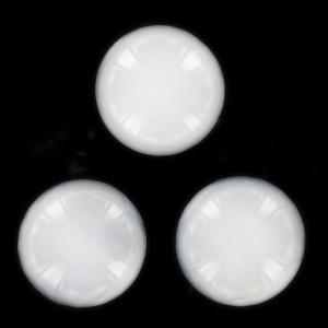 Cabochon rond, lune blanc 24 mm