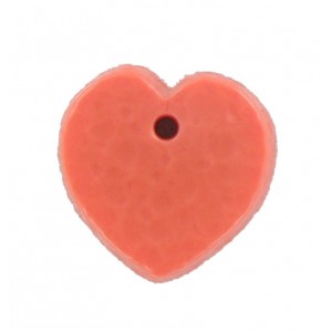 Heart pendant red coral 15 mm