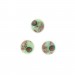 Cabochon rond vert , tacheté vert foncé et rouge 11 mm