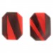 Octogone bicolore, marron et rouge 33x24 mm