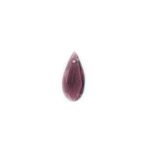 Faceted pear pendant, amethyst 20x9 mm