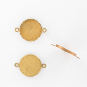 Round cup two rings with serrated edge, Tombak 14 mm Round cup two rings with serrated edge, Tombak 14 mm