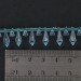 Galon avec pendants facettés en plastique sur fil coton, aiguemarine