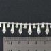 Banding with faceted plastic pendants on cotton thread, iridescent crystal