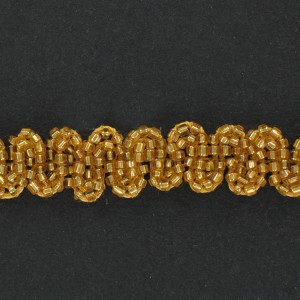 Gilded banding with glass tubes, waves pattern on cotton thread