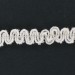 Silvered banding with glass tubes, waves pattern on cotton thread