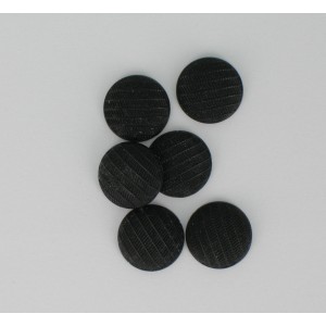 Cabochon rond strié, noir mat 13 mm
