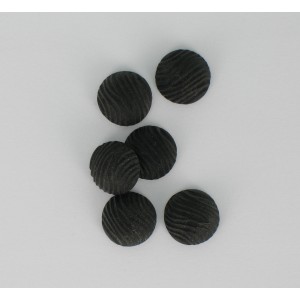 Round cabochon with uneven waves pattern, matt black 11,5 mm