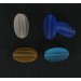 Striped matt olive, mix of colors 18x9 mm