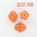 Olive bead with embossed patterns, orange 19x15 mm