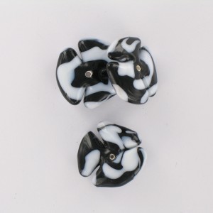 Rondelle hélice, noir et blanc 20 mm