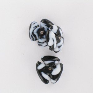 Rondelle hélice, noir et blanc 18 mm