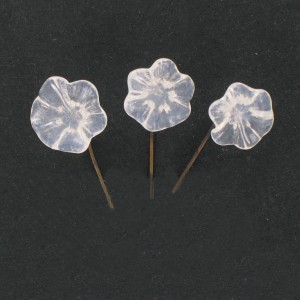 Bindweed flower on copper stem, white opal 14 mm