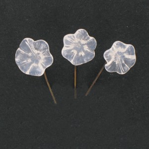 Fleur liseron sur tige en cuivre, opale blanc 14 mm
