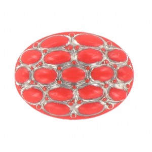 Cabochon oval corail 25x18 mm