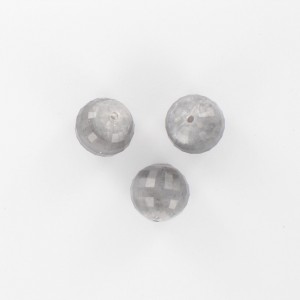 Perle ronde à facettes, gris 12 mm