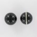 Plastic bead with metal look equator, black 20 mm
