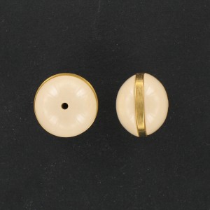 Rondelle cerclée métal, beige 18 mm