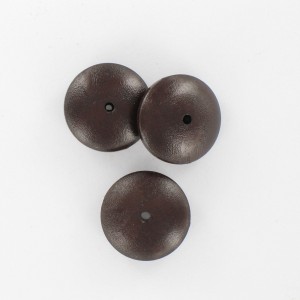 Washer with leather look, brown 18 mm