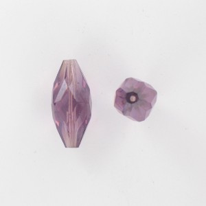 Faceted olive bead, amethyst 26x11 mm