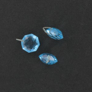 Cut facets pendant with ring, aquamarine 12 mm