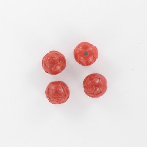 Flower bud bead, "brick" color 10 mm