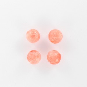 Perle bouton de fleur, rose marbré 10 mm