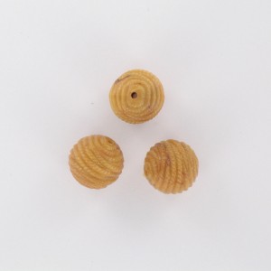 Striped bead, coffee color 12 mm