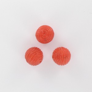 Striped bead, rust-colored 12 mm