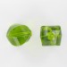 Twisted faceted bead, green 22 mm