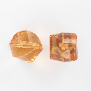 Twisted faceted bead, whiskey 22 mm