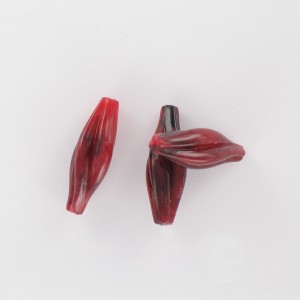 Twisted olive, claret coloured 24x8 mm