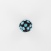 Ball bead with strass, aquamarine black 15 mm